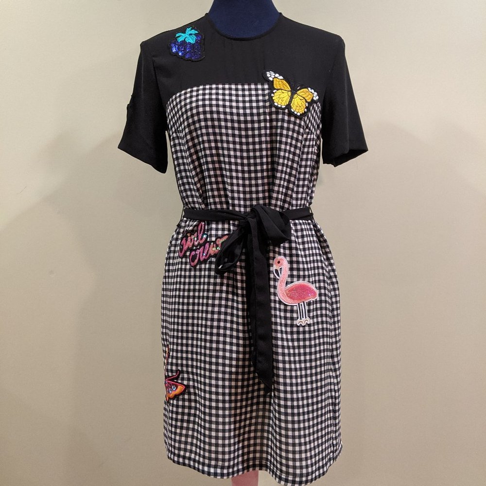 Gingham Checkered Patch Dress